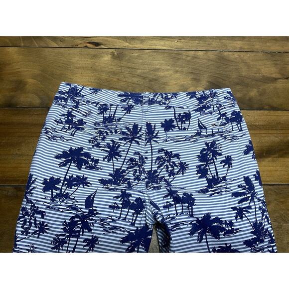 VINEYARD VINES Pants Women 4 Blue Tropical Island Striped Skinny Chino Palm Tree - Picture 6 of 10